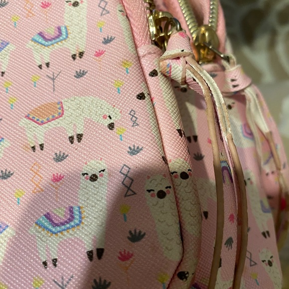 Under One Sky Pink Llama Small 2 Pocket Backpack🩷 - Picture 3 of 7